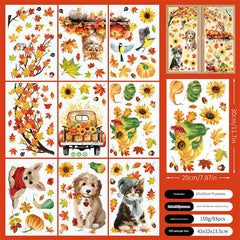 assorted autumn leaf static clings