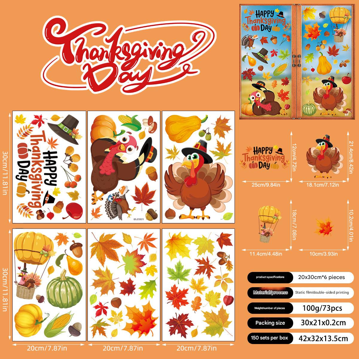 colorful fall leaf static clings
