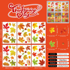 vibrant autumn themed window decorations