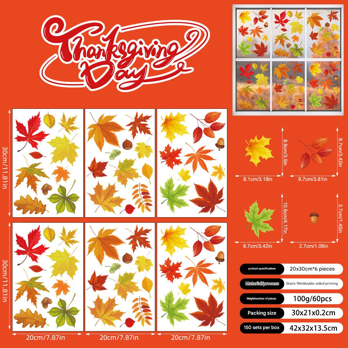 vibrant autumn themed window decorations