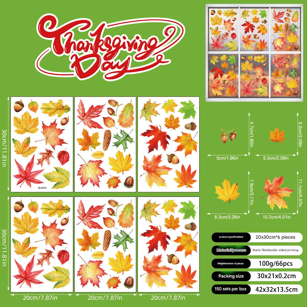 removable fall leaf window cling
