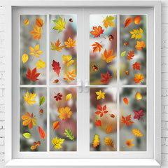 colorful fall leaf static clings