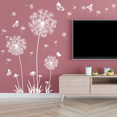 close-up view of dandelion wall stickers design
