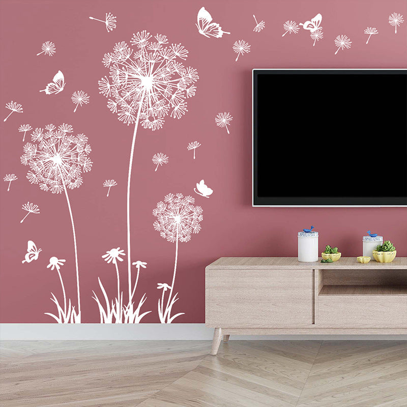 close-up view of dandelion wall stickers design