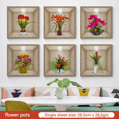 Stylish green plant wall art sticker design 9