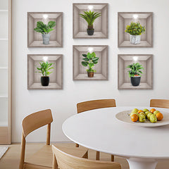 Stylish green plant wall art sticker design 4