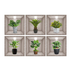 Stylish green plant wall art sticker design 5