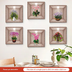 Stylish green plant wall art sticker design 8