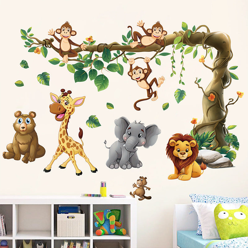 Wall decal featuring bright animal illustrations for children's rooms
