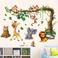 Wall decal featuring bright animal illustrations for children's rooms