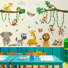 Wall decal featuring bright animal illustrations for children's rooms