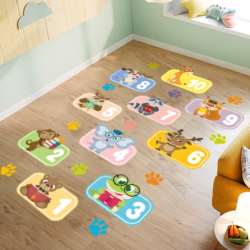 Animal-themed hopscotch sticker in playroom 3