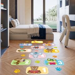 Self-adhesive hopscotch sticker laid on floor 4