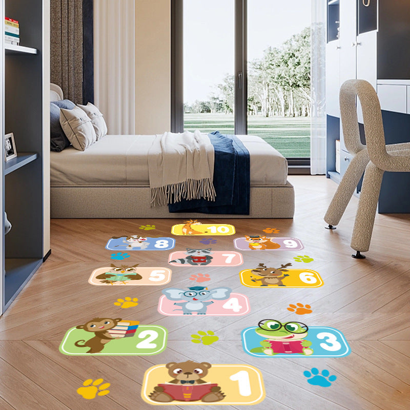 Self-adhesive hopscotch sticker laid on floor 4