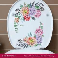 Easy application of self-adhesive toilet sticker