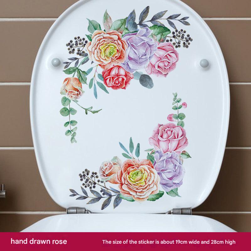 Easy application of self-adhesive toilet sticker
