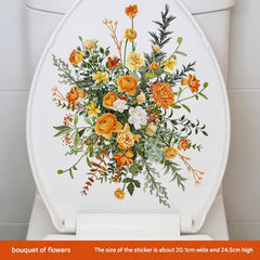 Close-up of waterproof bathroom toilet sticker