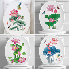 Close-up of waterproof bathroom toilet sticker