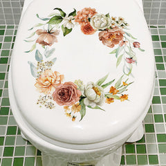 Bathroom decor featuring butterfly toilet sticker