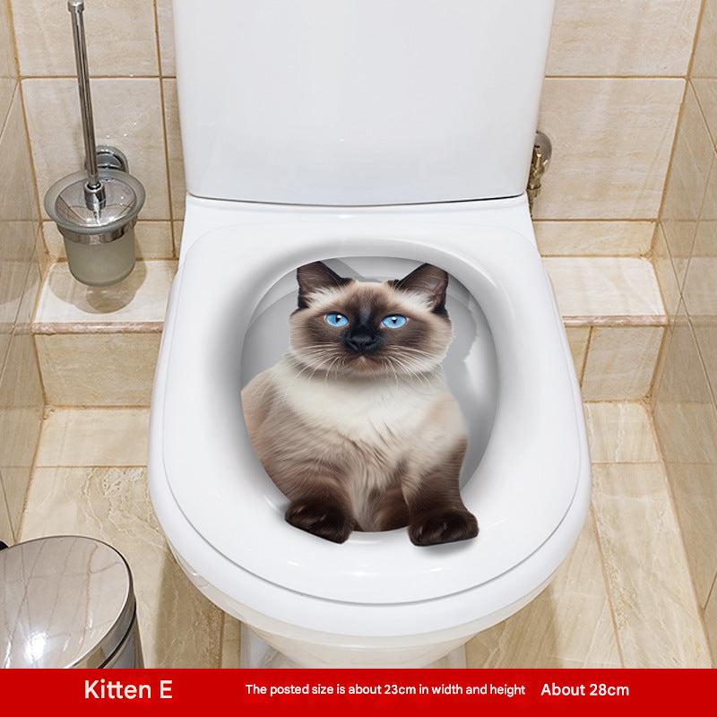 multiple designs of cat toilet stickers