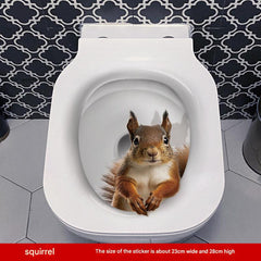 close-up of cat design toilet sticker