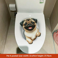 self-adhesive cat toilet sticker detail