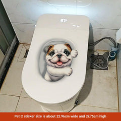 waterproof vinyl sticker applied on toilet