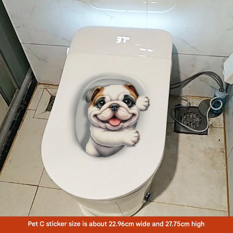 waterproof vinyl sticker applied on toilet