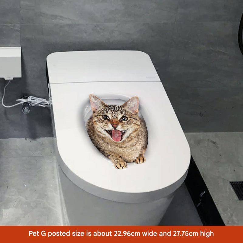 multiple designs of cat toilet stickers