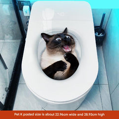 self-adhesive cat toilet sticker detail