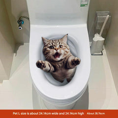 fun cat motif toilet decor