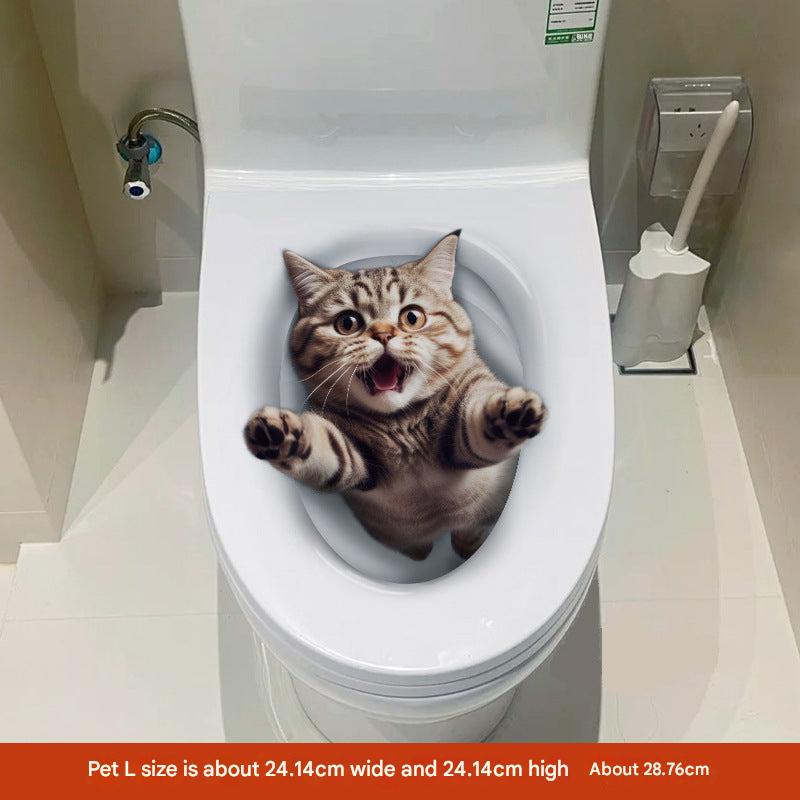 fun cat motif toilet decor