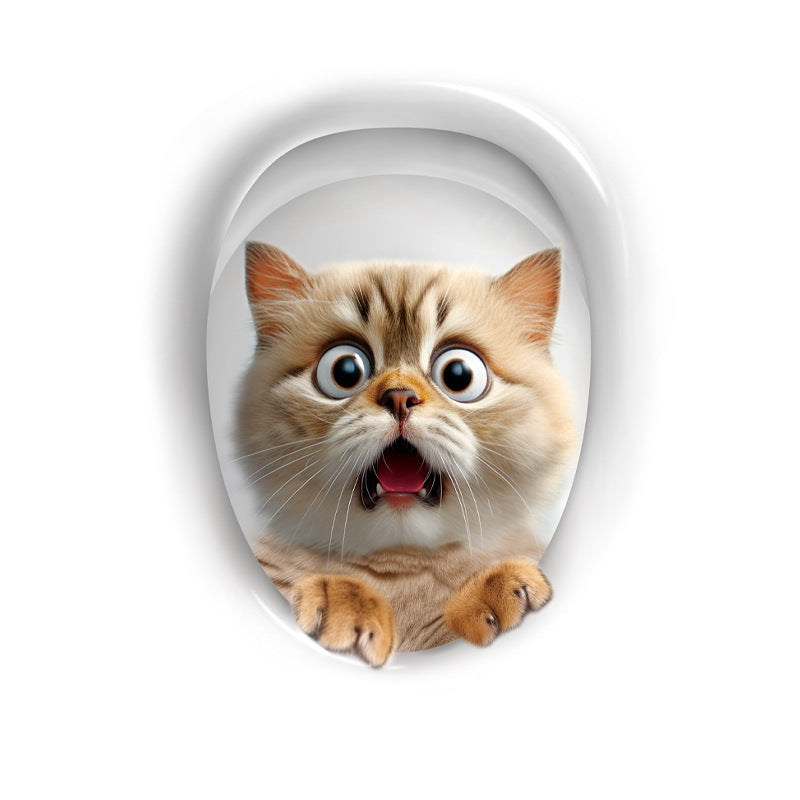 fun cat motif toilet decor