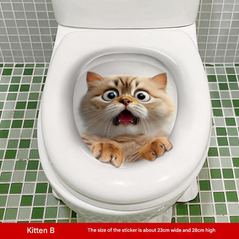colourful cat design toilet seat