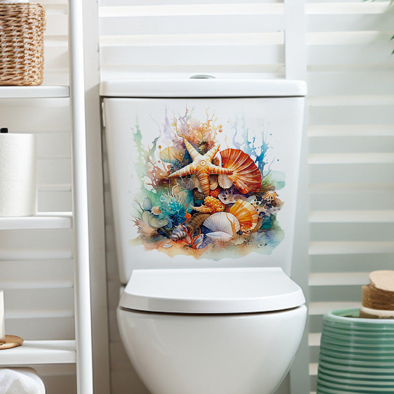 Colourful starfish design for bathroom decor
