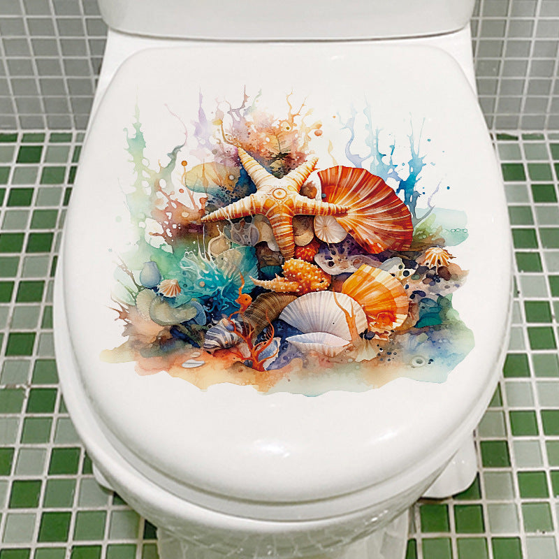 Self-adhesive vinyl toilet sticker