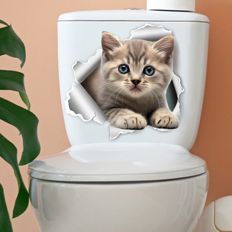 Cheerful puppy toilet sticker application 9