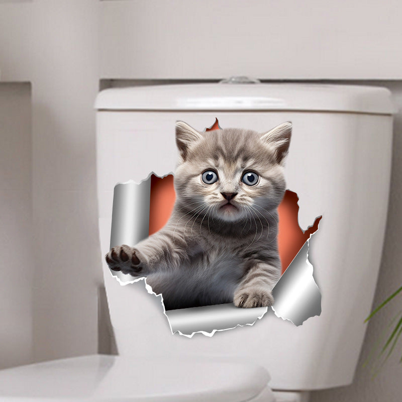Cute puppy bathroom wall decoration details 10