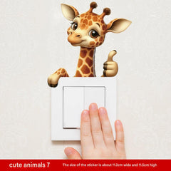 Adorable cartoon animal wall sticker of a giraffe