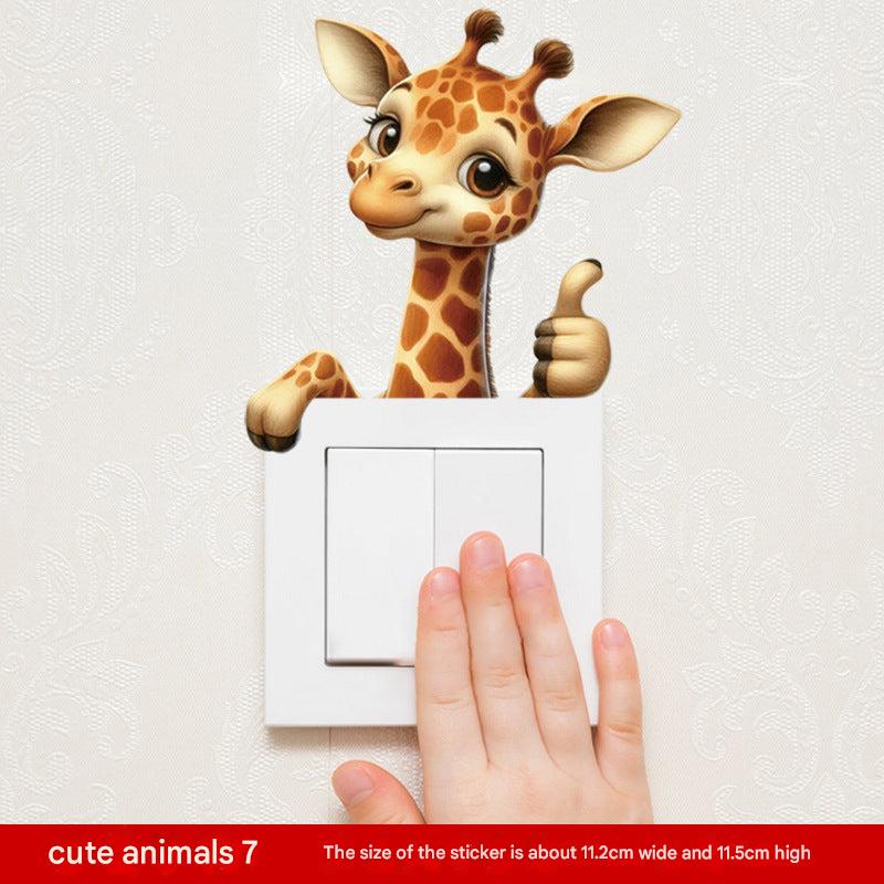 Adorable cartoon animal wall sticker of a giraffe
