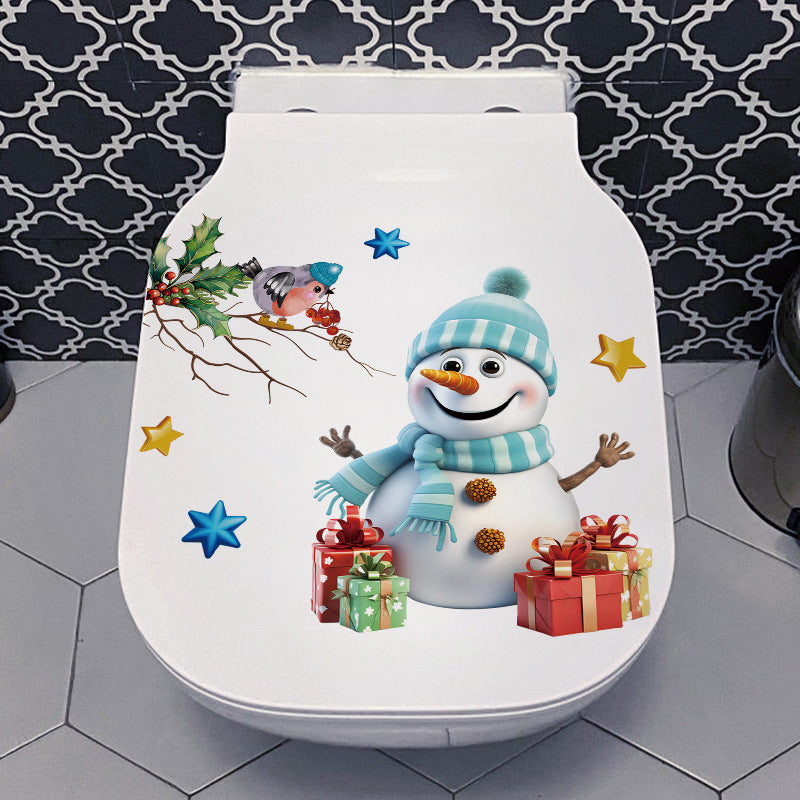 Water-resistant snowman toilet cover