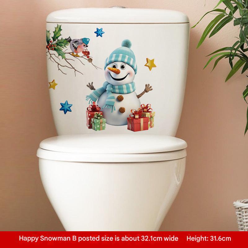 Joyful holiday decor for toilet seat