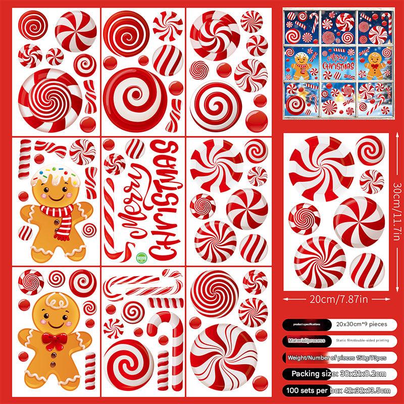 Joyful window stickers enhancing festive vibes
