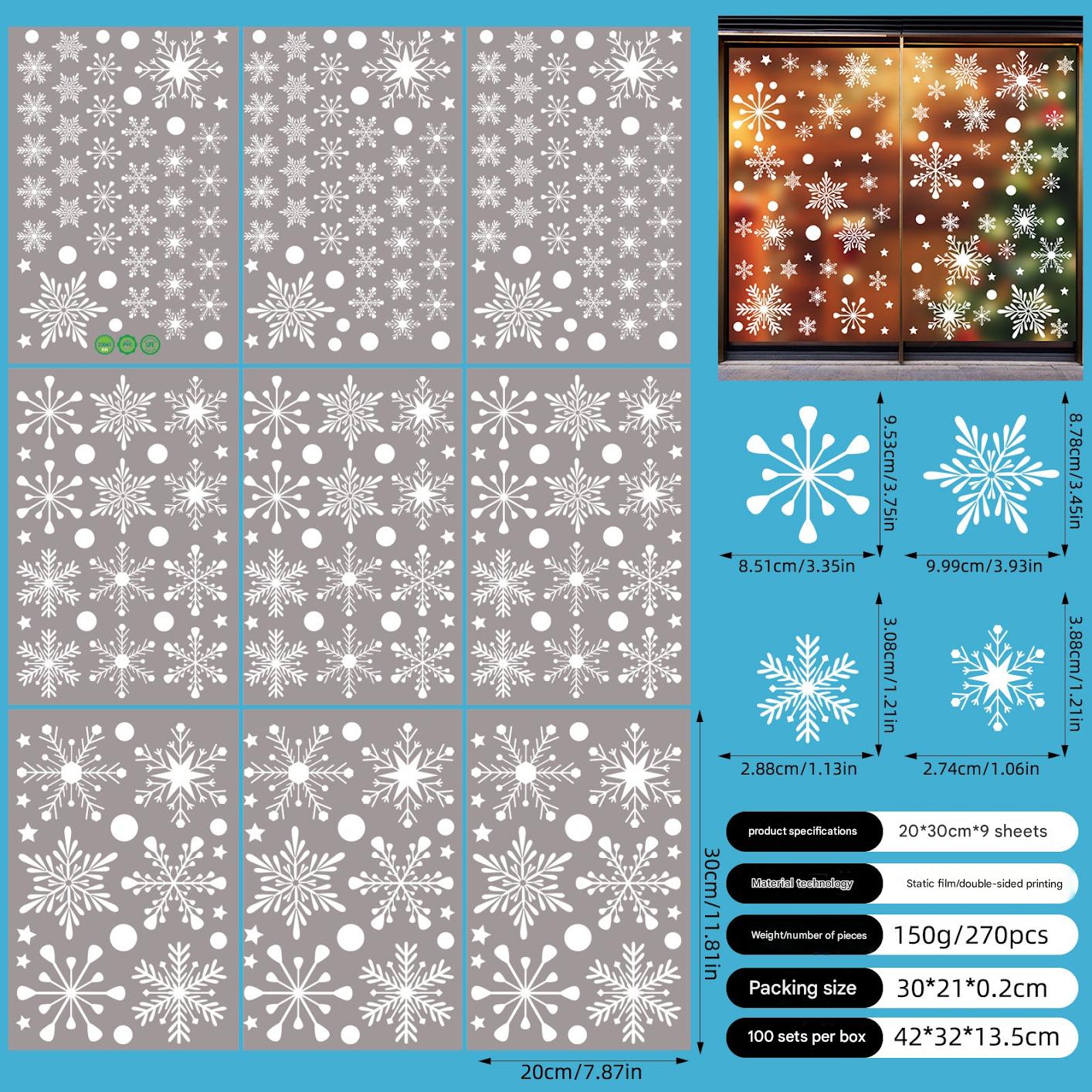 Vibrant Christmas static cling decoration on a window