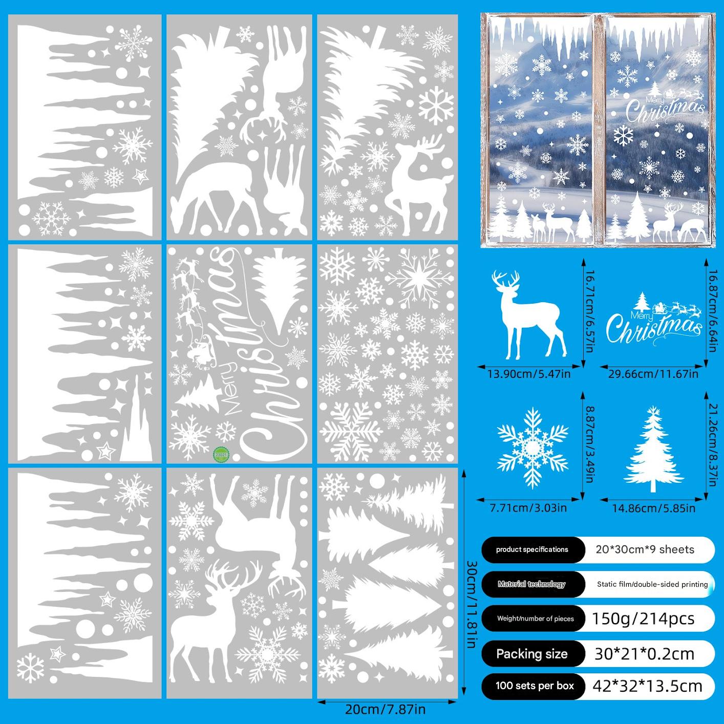 Colourful festive Christmas window cling