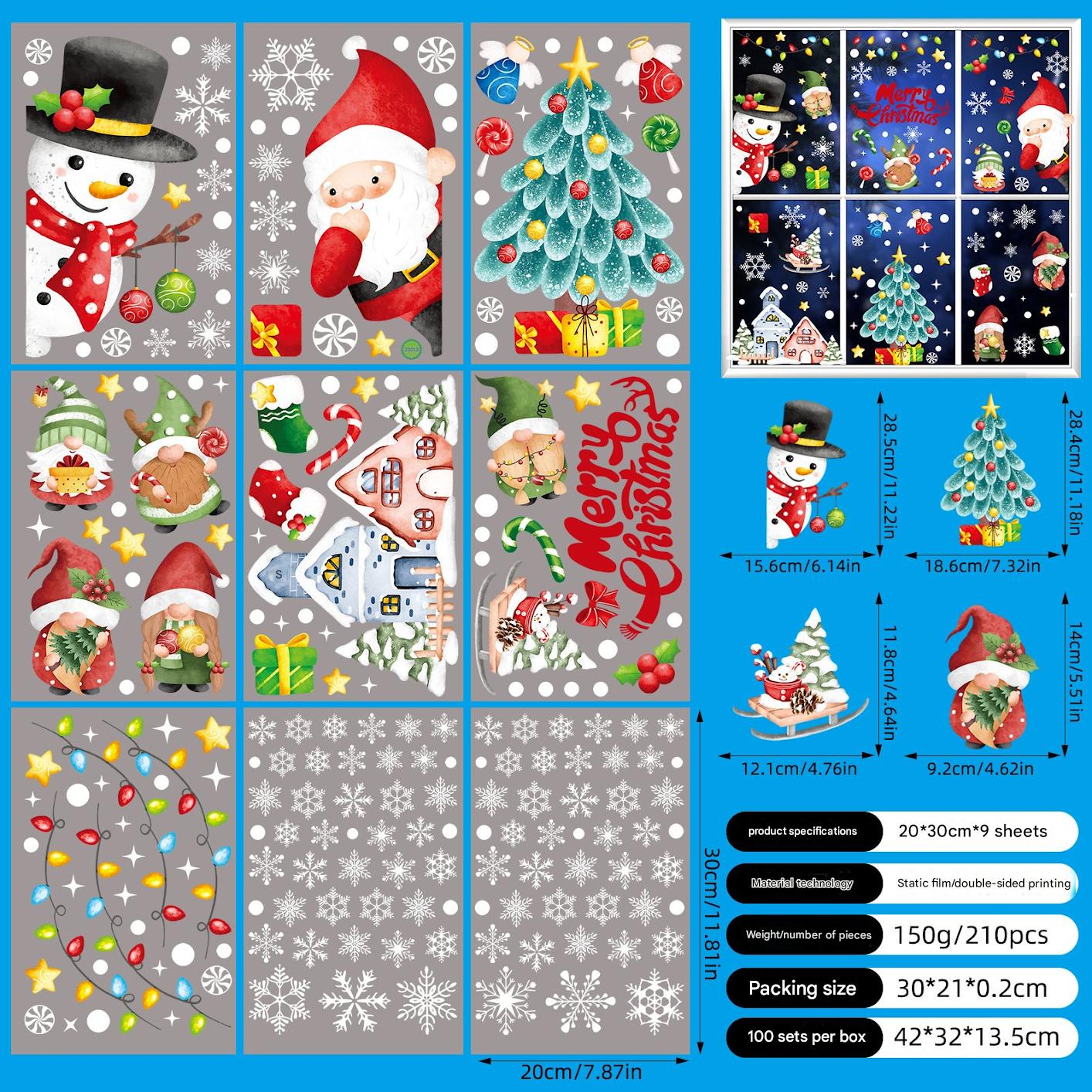 Reusable window stickers for the holiday season