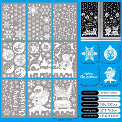 Static cling decorations on glass surface