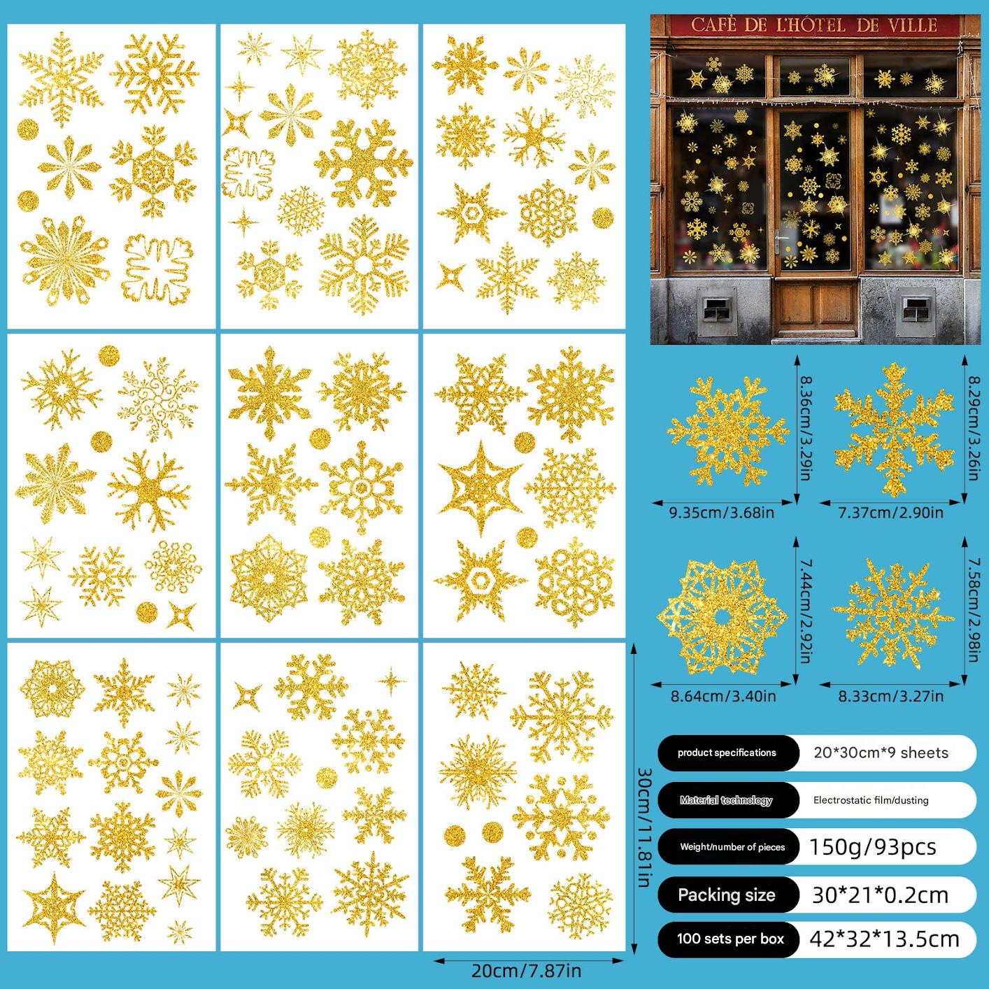 Joyful window stickers enhancing festive vibes