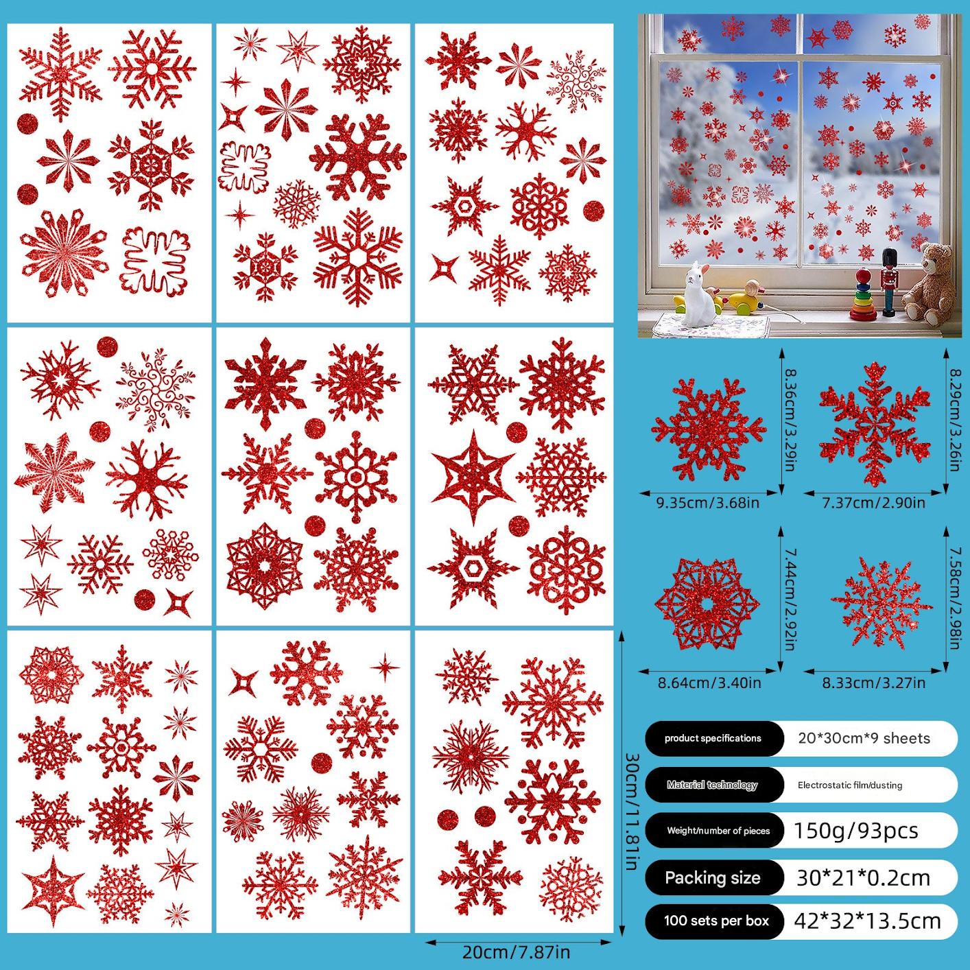 Colourful festive Christmas window cling