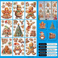 Colourful festive Christmas window cling